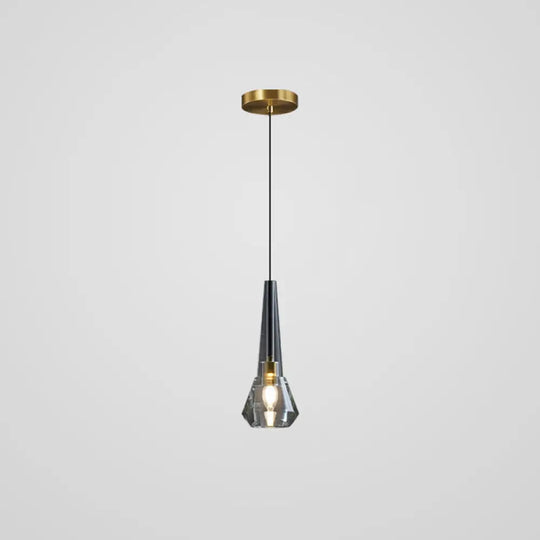 Modern Mini Crystal Pendant Light With Brass Finish For Living Room Bar And Coffee Shop Ceiling