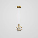 Modern Mini Crystal Pendant Light With Brass Finish For Living Room Bar And Coffee Shop Ceiling