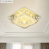 Modern Mini Led Ceiling Flush Mount Light With Clear Crystal For Hallway