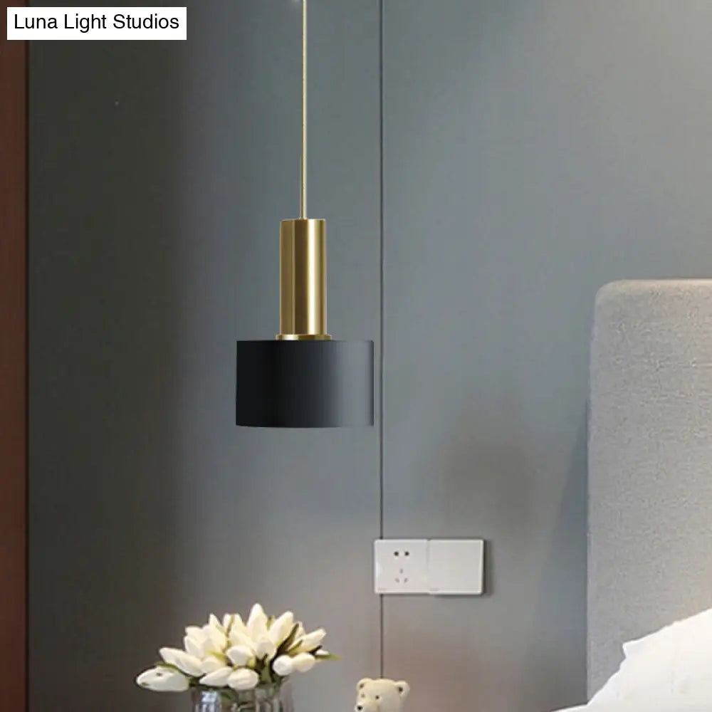 Modern Mini Pendant Light: Elegant Metallic Single Ceiling Hanging Light