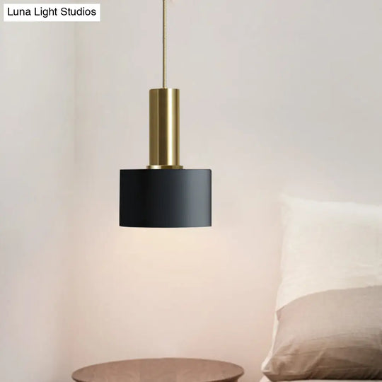 Modern Mini Pendant Light: Elegant Metallic Single Ceiling Hanging Light Gold-Black