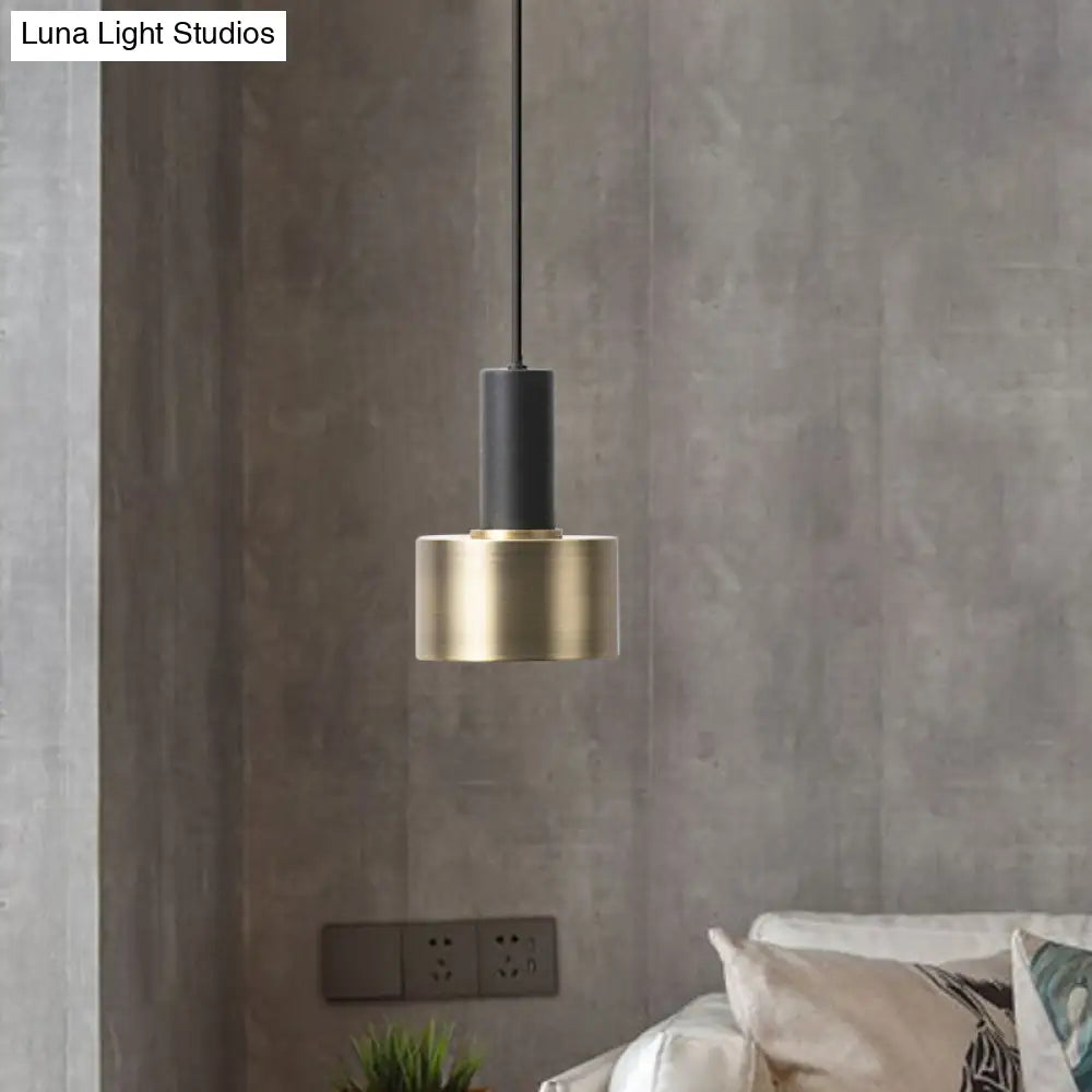 Modern Mini Pendant Light: Elegant Metallic Single Ceiling Hanging Light