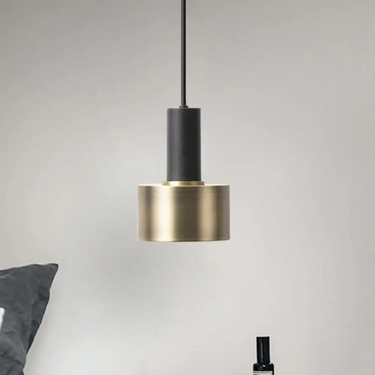 Modern Mini Pendant Light – Sleek Metallic Ceiling Hanging Single Black-Gold