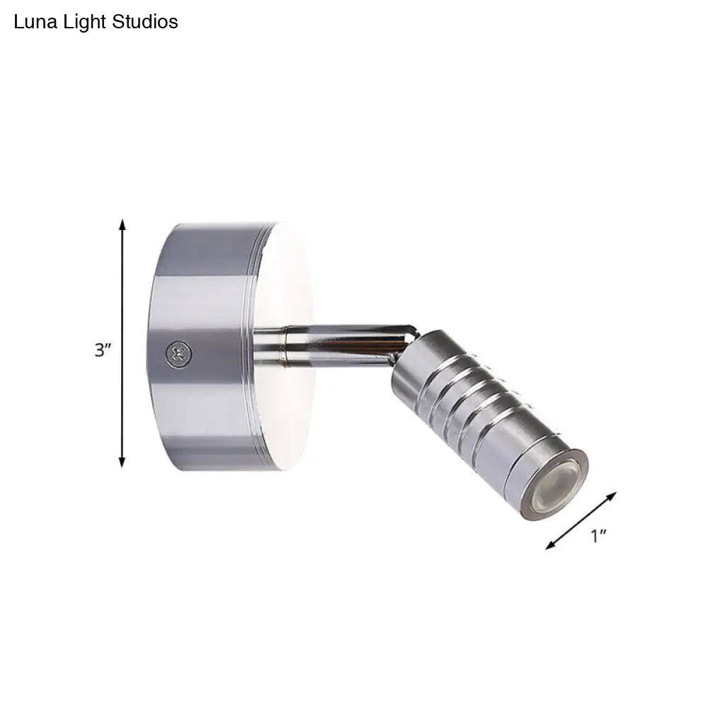 Modern Mini Tubed Led Wall Lamp- Bathroom Chrome Sconce Light Fixture In Warm/White Lighting