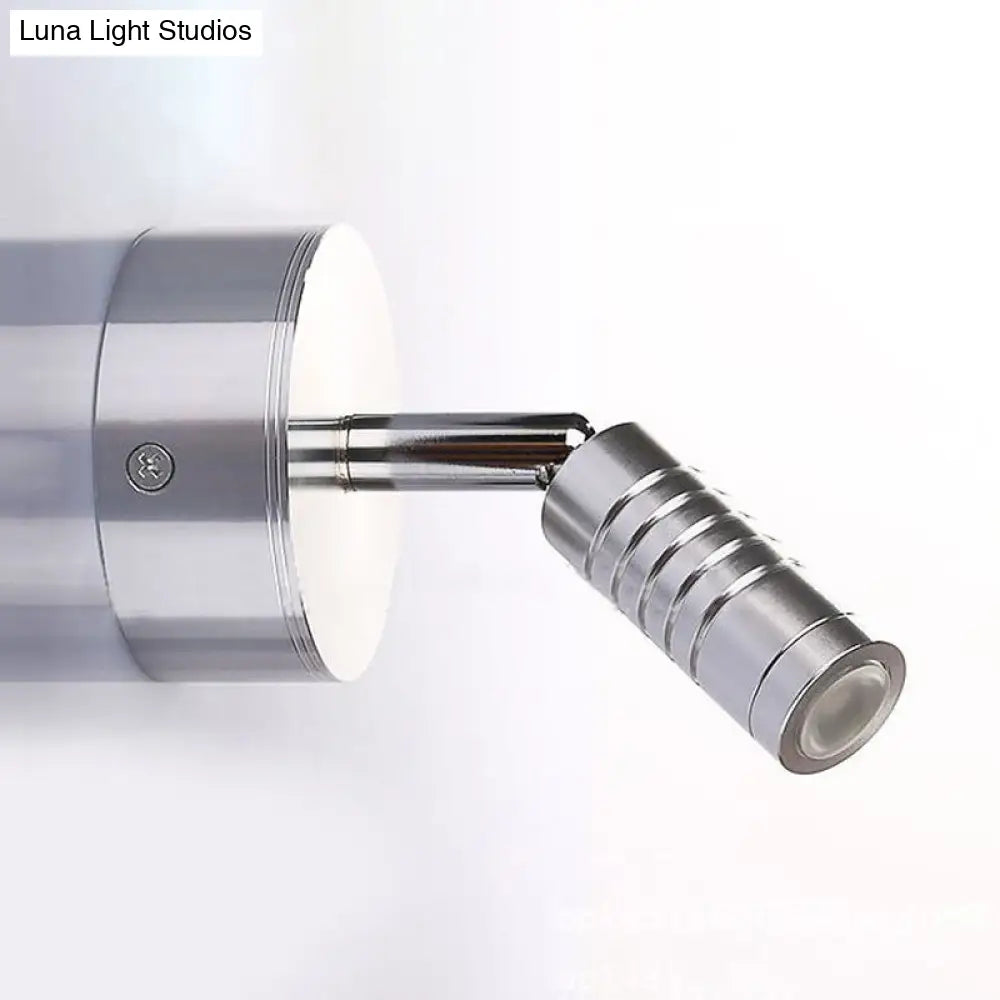 Modern Mini Tubed Led Wall Lamp- Bathroom Chrome Sconce Light Fixture In Warm/White Lighting