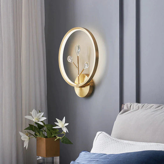 Modern Minimalist Bedroom Headlights with All-copper Wall Lamps