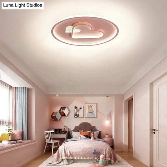 Modern Minimalist Bedroom Love Led Ceiling Lamp 42Cm Pink / Warm Light