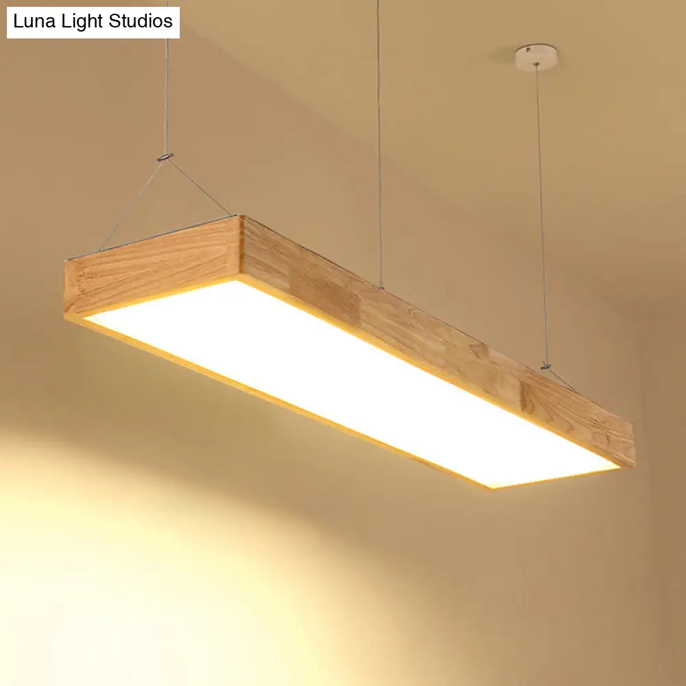 Modern Minimalist Beige Wood Led Island Pendant Lighting