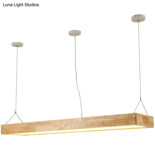 Modern Minimalist Beige Wood Led Island Pendant Lighting