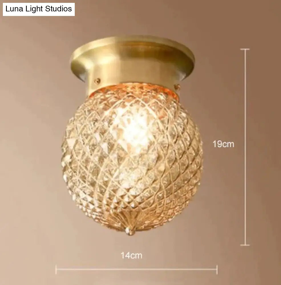 Modern Minimalist Creative All-Copper Corridor Aisle Light Stair Balcony Ceiling Lamp B / Without