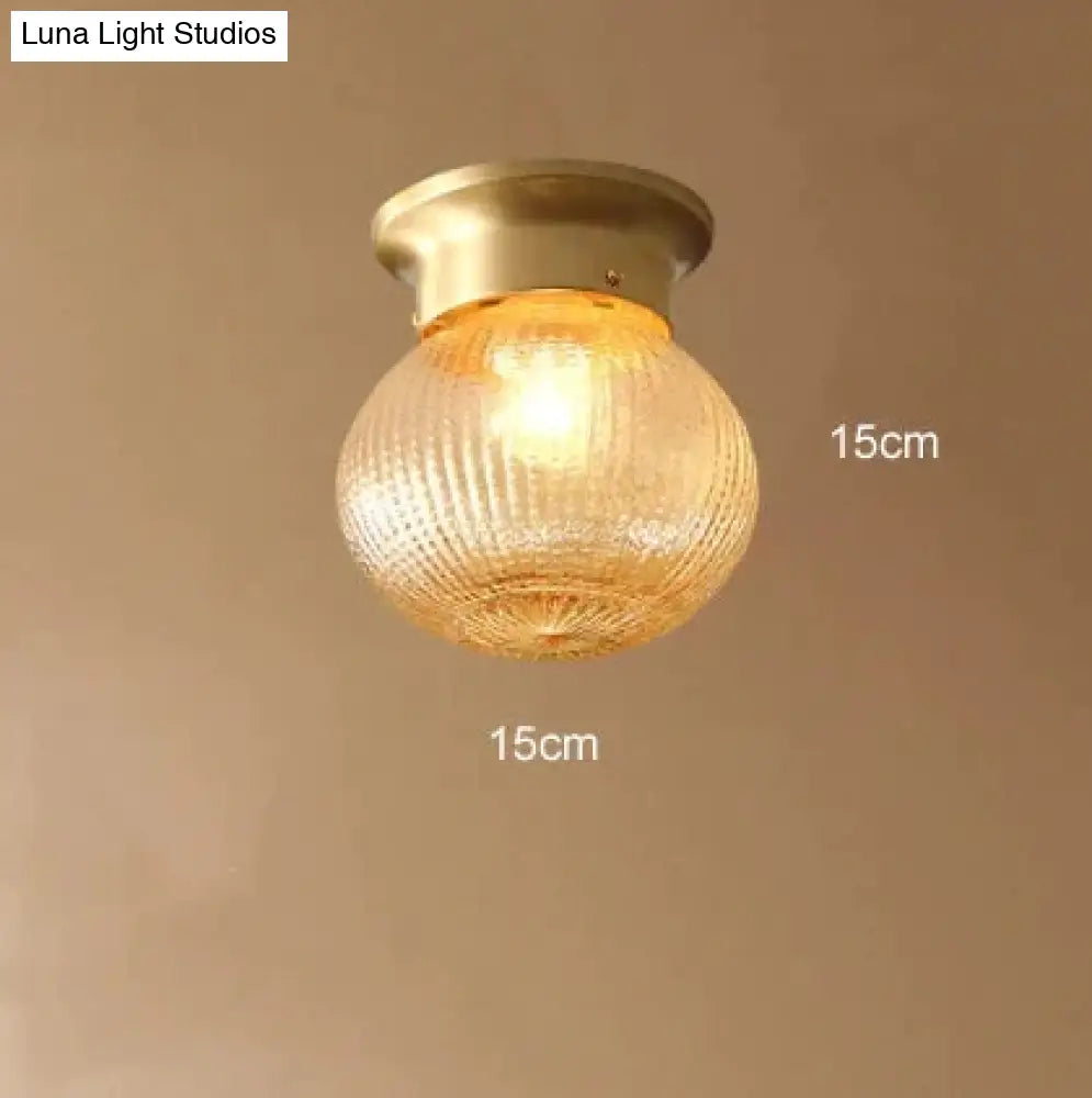 Modern Minimalist Creative All-Copper Corridor Aisle Light Stair Balcony Ceiling Lamp A / Without