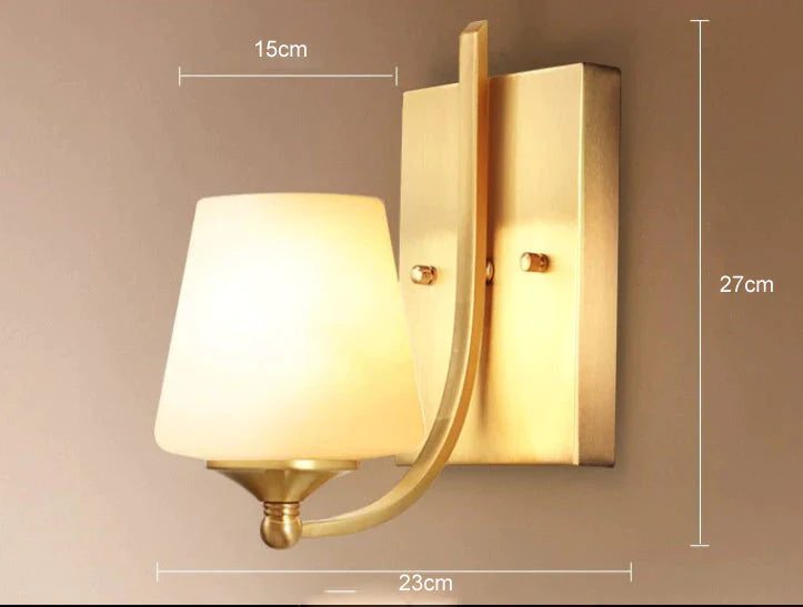 Modern Minimalist Creative Living Room Lamp Bedroom Headlight Aisle Copper Wall Lamp