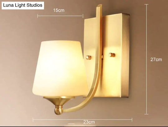 Modern Minimalist Creative Living Room Lamp Bedroom Headlight Aisle Copper Wall Lamps