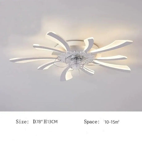 Modern minimalist dandelion fan ceiling lamp D78x13CM / White light / White Ceiling