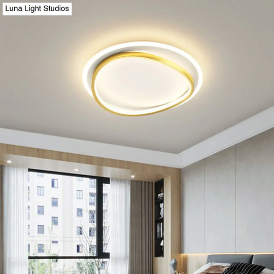 Modern Minimalist Double Round Flush Mount Led Ceiling Light For Bedrooms