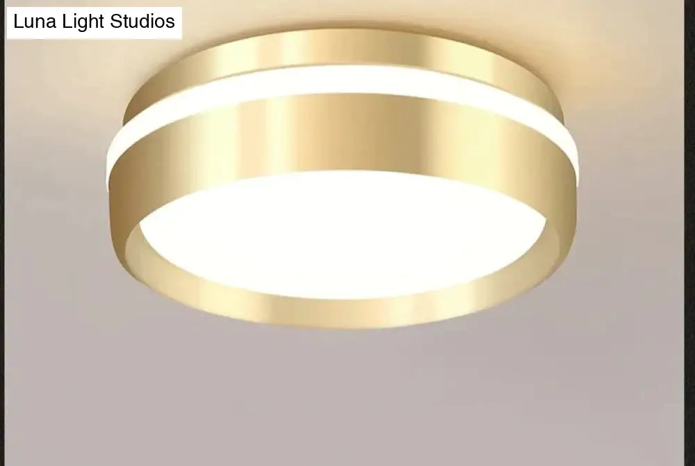 Modern Minimalist Gateway Round Gold Led Small Ceiling Lamp