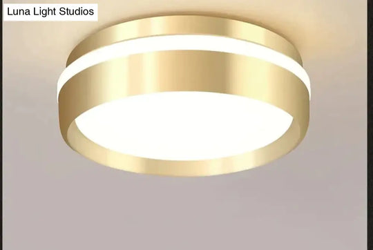 Modern Minimalist Gateway Round Gold Led Small Ceiling Lamp