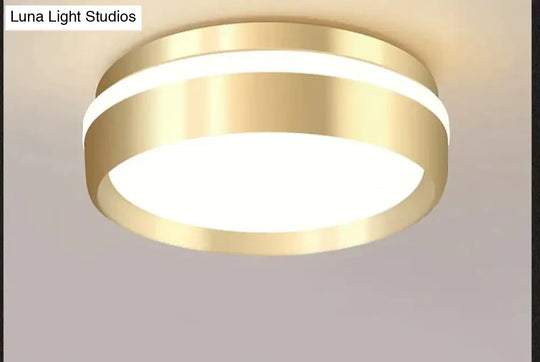 Modern Minimalist Gateway Round Gold Led Small Ceiling Lamp Golden / 12W Warm Light