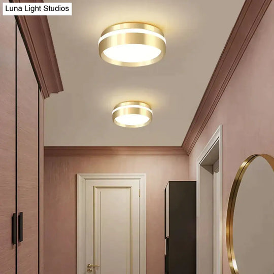 Modern Minimalist Gateway Round Gold Led Small Ceiling Lamp