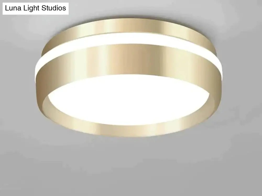 Modern Minimalist Gateway Round Gold Led Small Ceiling Lamp