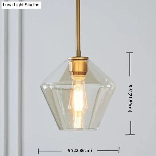 Modern Minimalist Glass Pendant Light For Dining Room - 1-Light Hanging Lamp