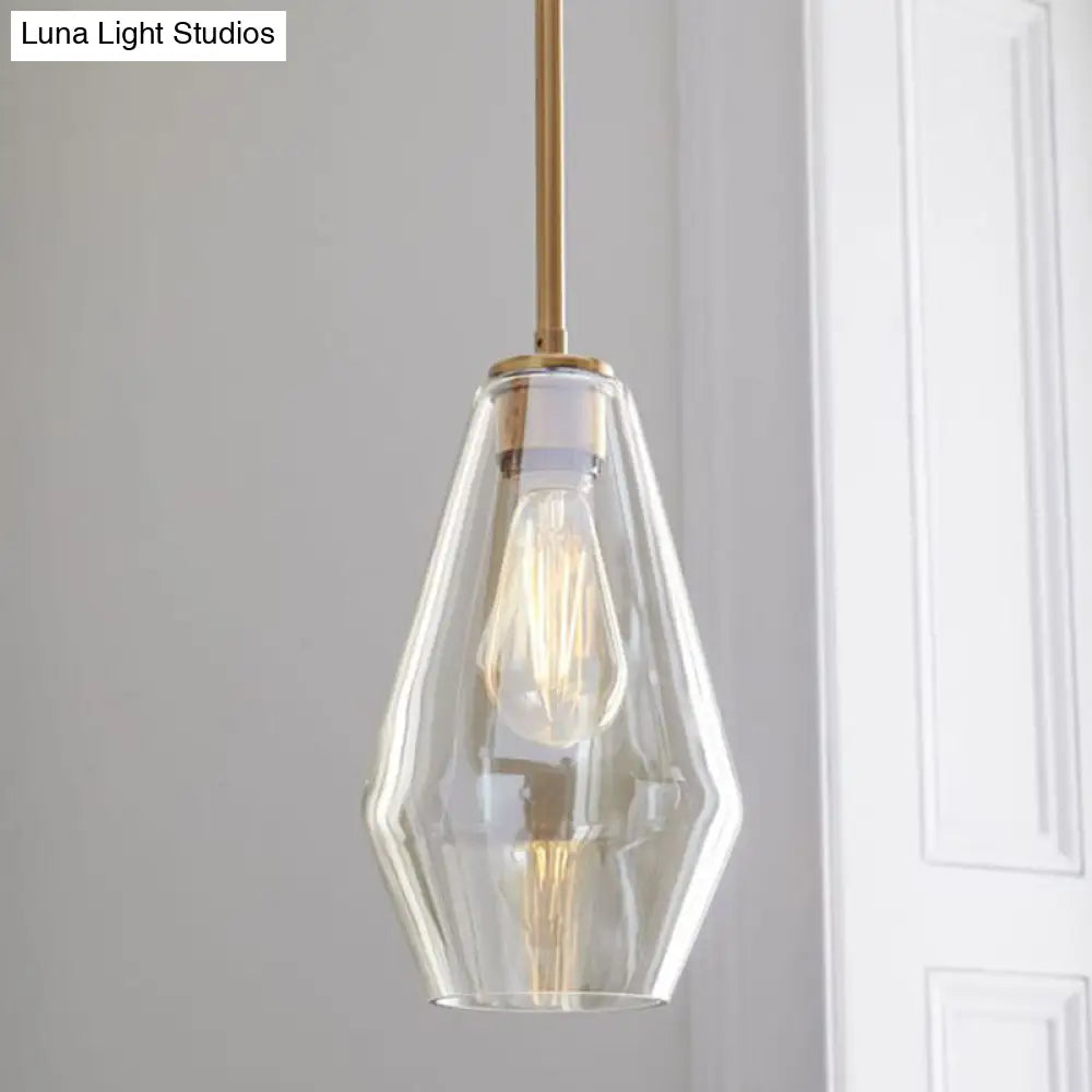 Modern Minimalist Glass Pendant Light For Dining Room - 1-Light Hanging Lamp