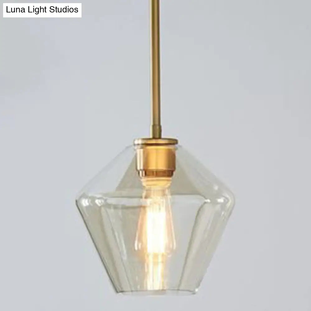 Modern Minimalist Glass Pendant Light For Dining Room - 1-Light Hanging Lamp Cognac / 9