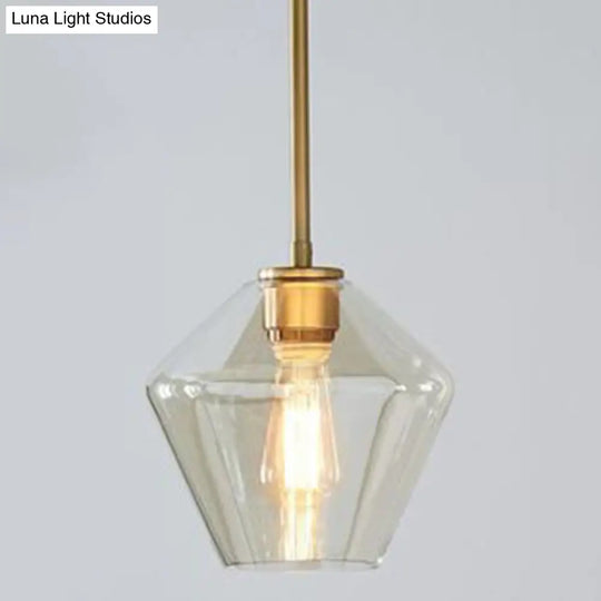 Modern Minimalist Glass Pendant Light For Dining Room - 1-Light Hanging Lamp Cognac / 9