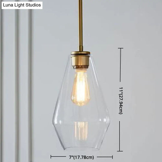 Modern Minimalist Glass Pendant Light For Dining Room - 1-Light Hanging Lamp