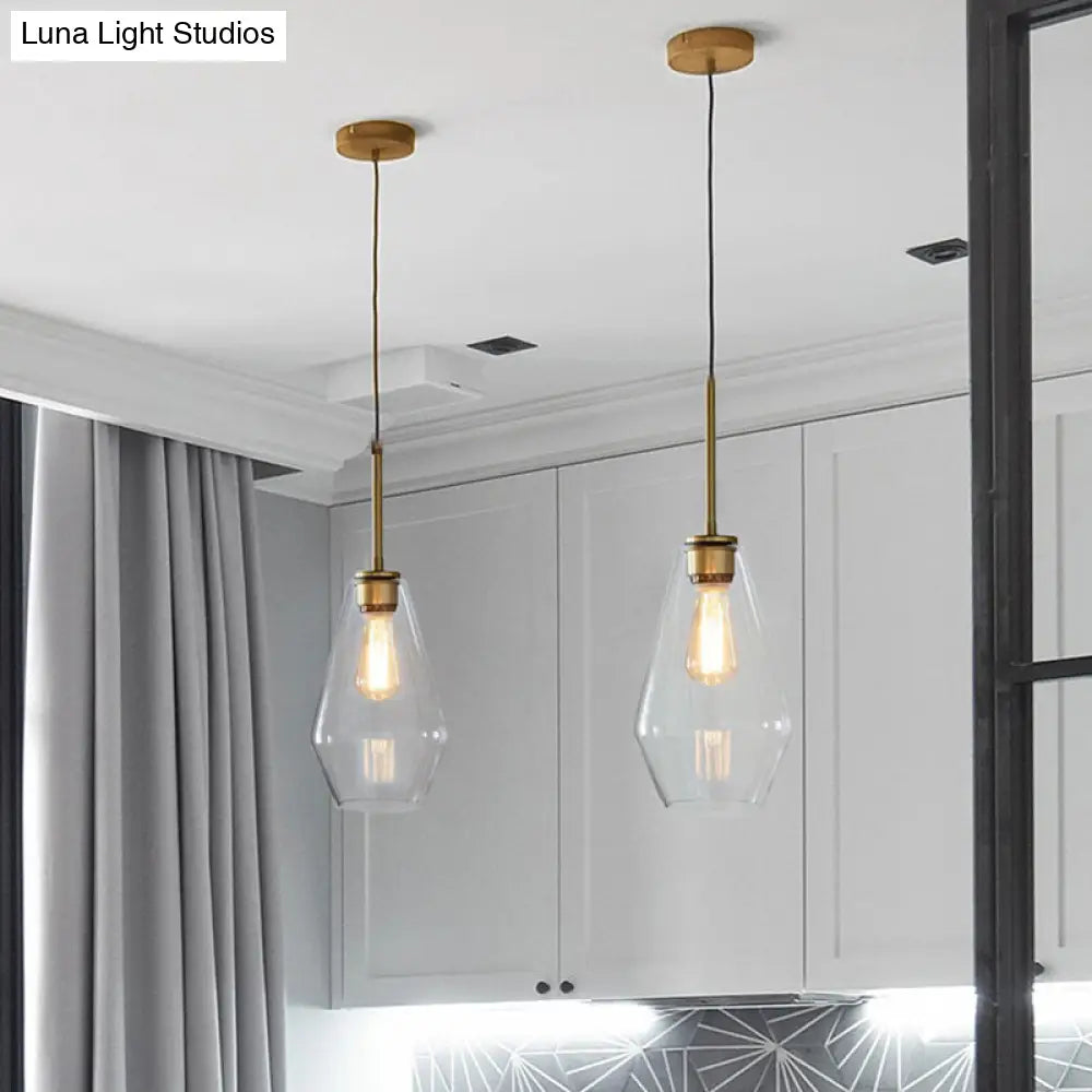 Modern Minimalist Glass Pendant Light For Dining Room - 1-Light Hanging Lamp