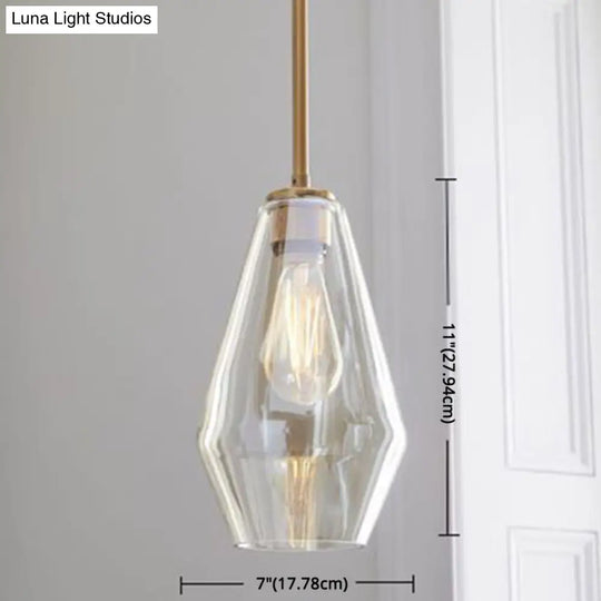 Modern Minimalist Glass Pendant Light For Dining Room - 1-Light Hanging Lamp