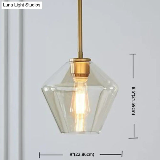 Modern Minimalist Glass Pendant Light - Stylish Dining Room Hanging Lamp