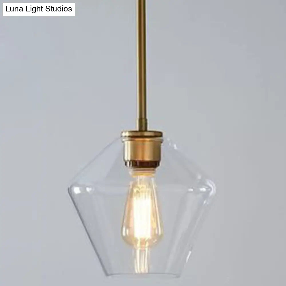 Modern Minimalist Glass Pendant Light For Dining Room - 1-Light Hanging Lamp Clear / 9