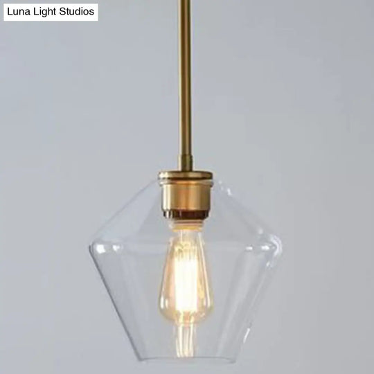 Modern Minimalist Glass Pendant Light For Dining Room - 1-Light Hanging Lamp Clear / 9