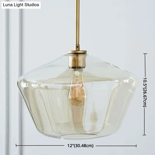 Modern Minimalist Glass Pendant Light - Stylish Dining Room Hanging Lamp