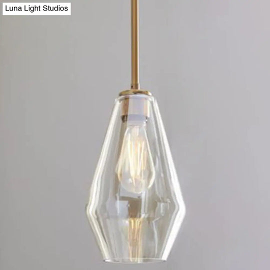 Modern Minimalist Glass Pendant Light For Dining Room - 1-Light Hanging Lamp Cognac / 7