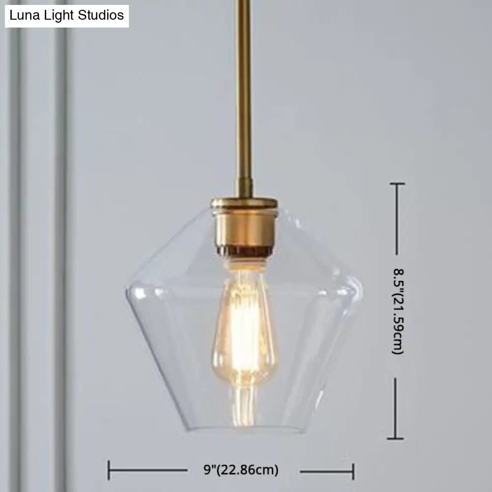 Modern Minimalist Glass Pendant Light For Dining Room - 1-Light Hanging Lamp