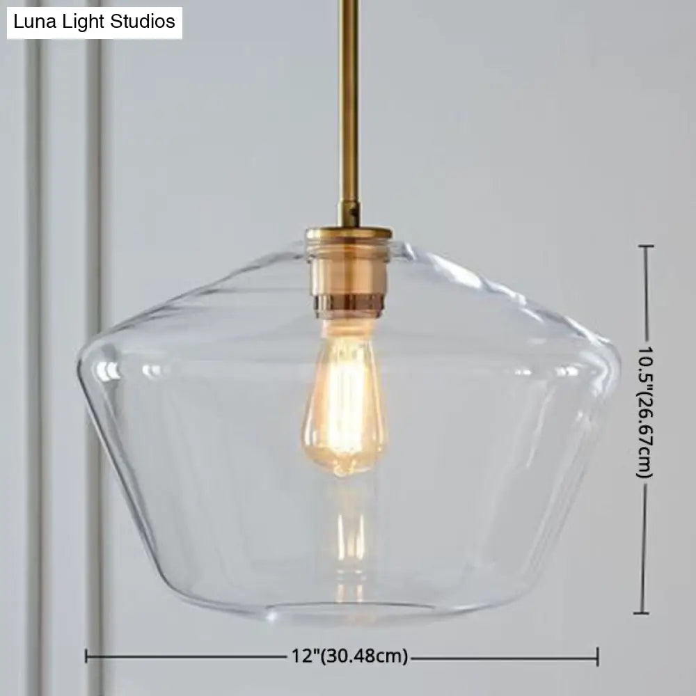 Modern Minimalist Glass Pendant Light For Dining Room - 1-Light Hanging Lamp