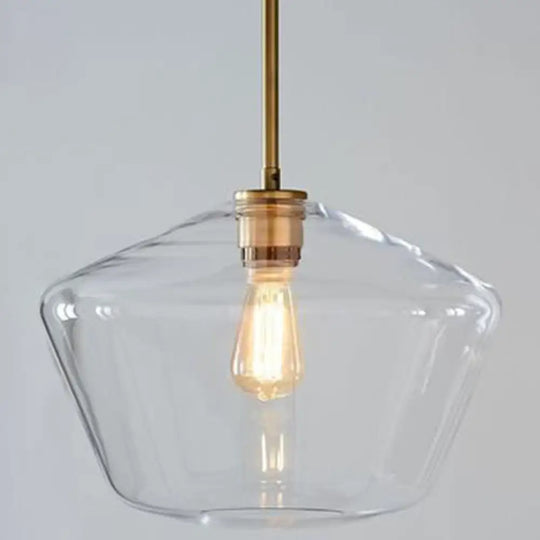 Modern Minimalist Glass Pendant Light - Stylish Dining Room Hanging Lamp Clear / 12’