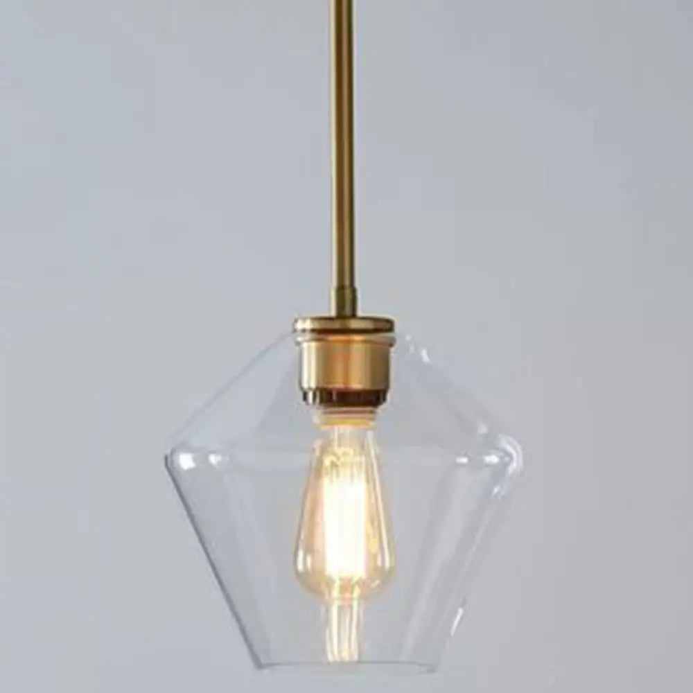 Modern Minimalist Glass Pendant Light - Stylish Dining Room Hanging Lamp Clear / 9’