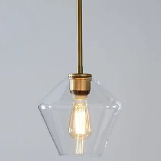 Modern Minimalist Glass Pendant Light - Stylish Dining Room Hanging Lamp Clear / 9’