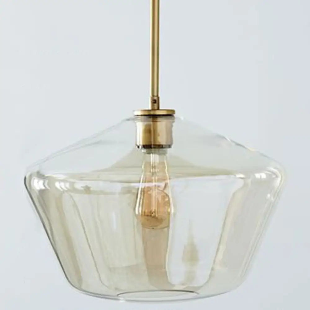 Modern Minimalist Glass Pendant Light - Stylish Dining Room Hanging Lamp Cognac / 12’