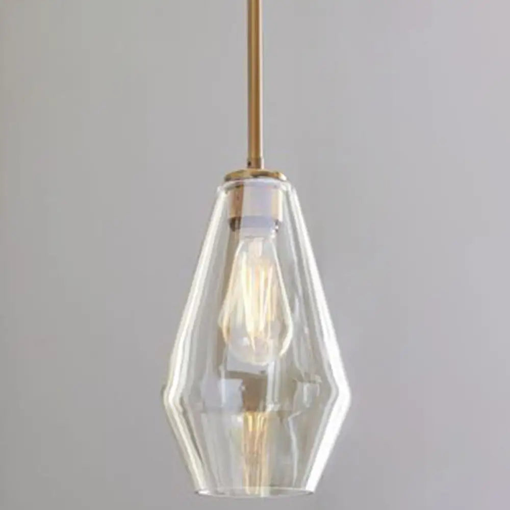 Modern Minimalist Glass Pendant Light - Stylish Dining Room Hanging Lamp Cognac / 7’