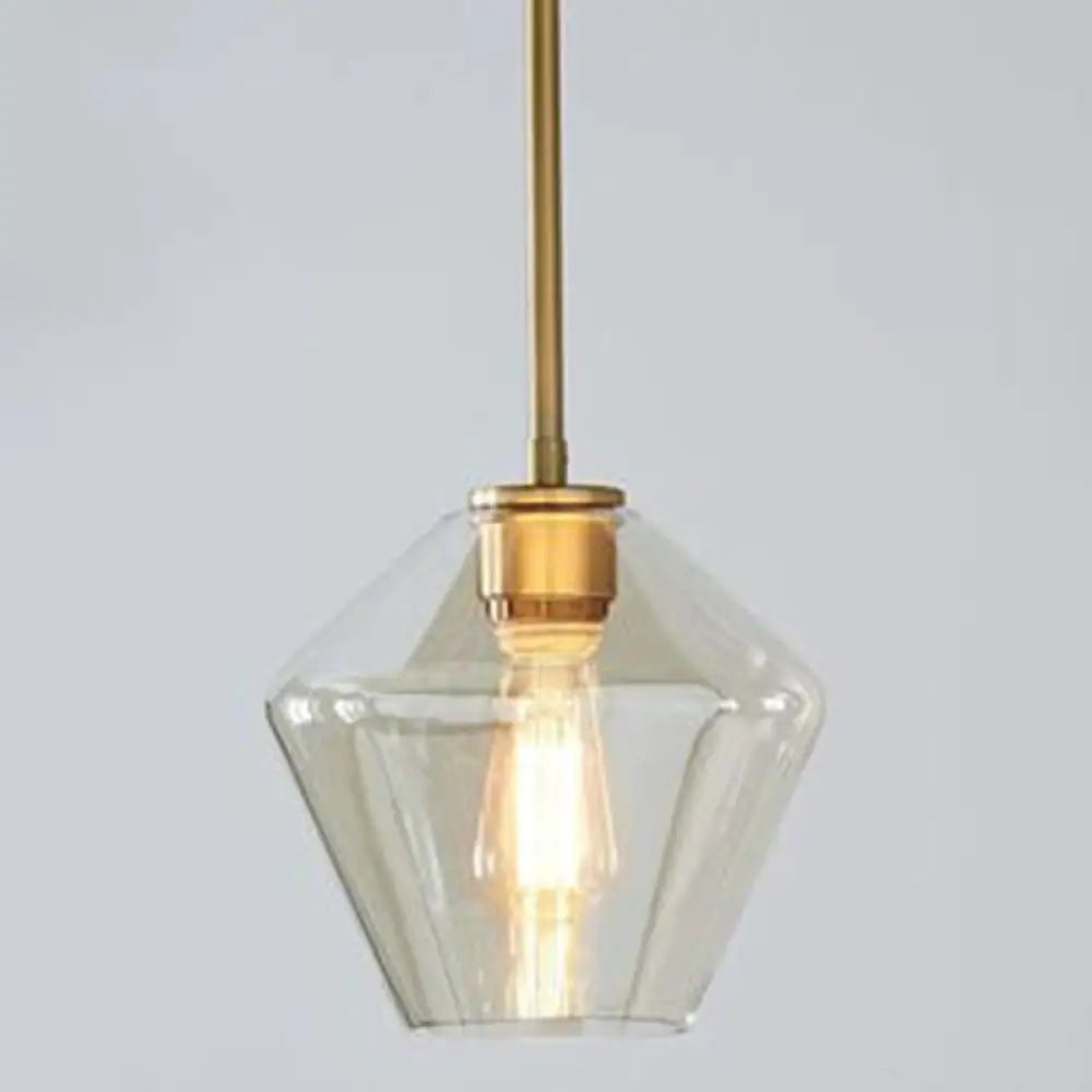 Modern Minimalist Glass Pendant Light - Stylish Dining Room Hanging Lamp Cognac / 9’