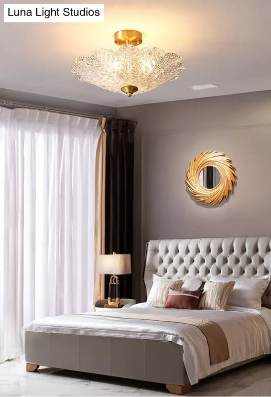 Modern Minimalist Home Living Room Full Copper Ceiling Lamp
