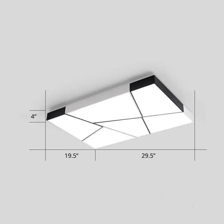 Modern Minimalist Led Ceiling Lamp: Black - White Acrylic Flush Mount Light For Living Room White /