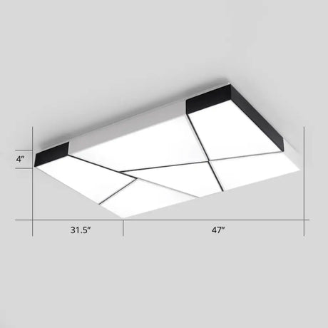 Modern Minimalist Led Ceiling Lamp: Black - White Acrylic Flush Mount Light For Living Room White /