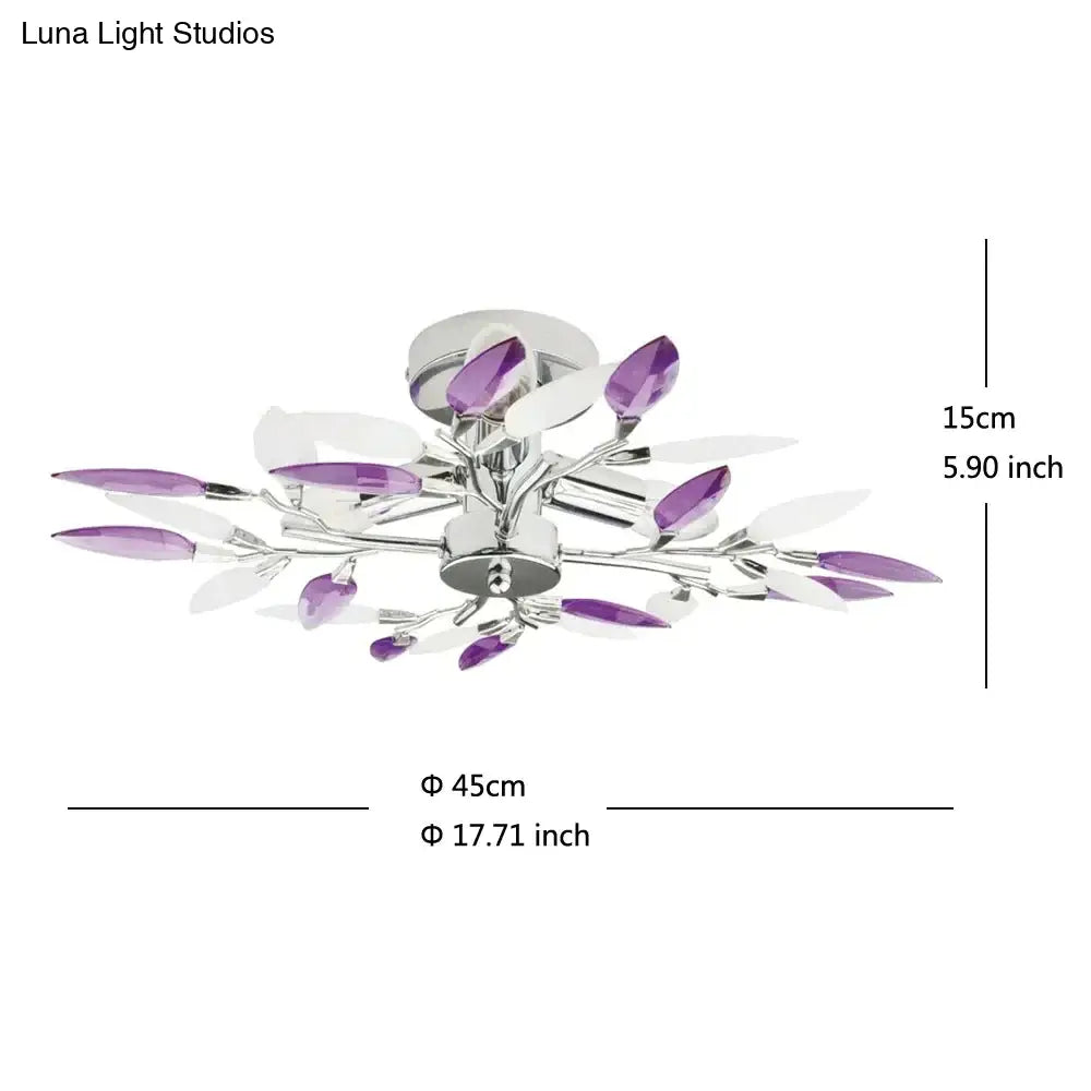 Modern Minimalist Led Living Room Dining Bedroom Creative Ceiling Lamp Purple / No Bulb