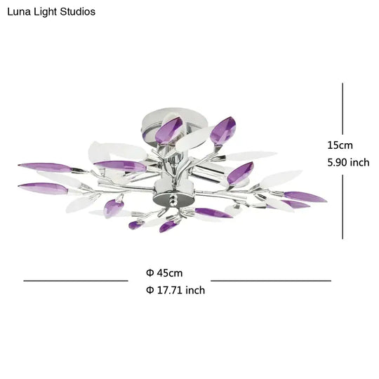 Modern Minimalist Led Living Room Dining Bedroom Creative Ceiling Lamp Purple / No Bulb