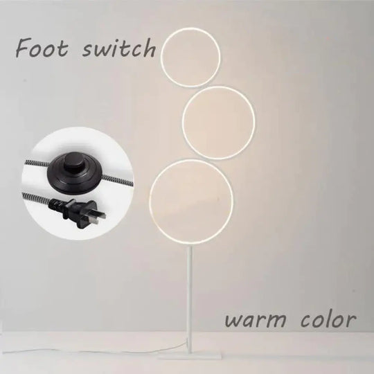 Modern Minimalist Led Ring Floor Lights Lighting Art Deco Home Touch Switch Standing Lamp For